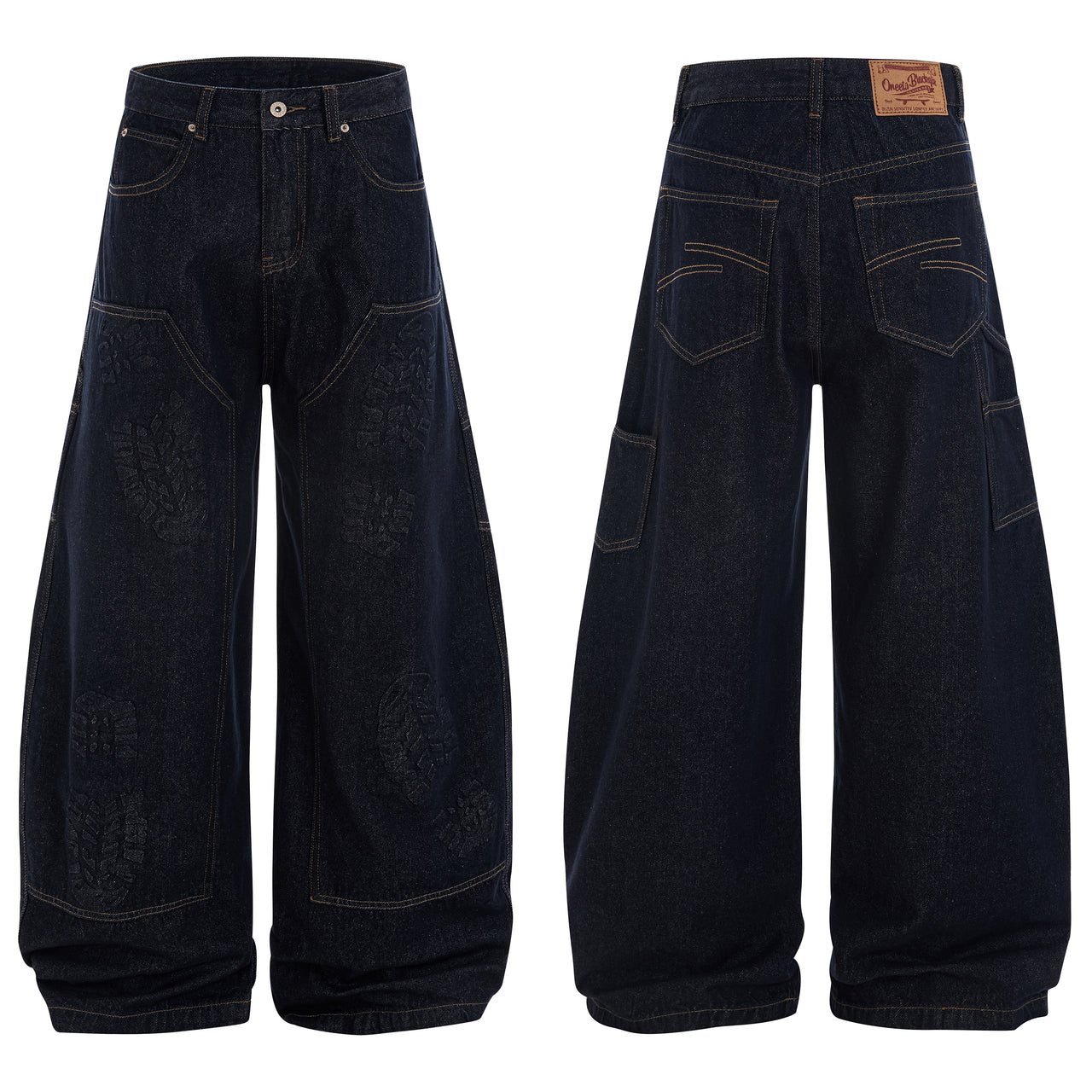 American High Street Raw Color Curved Blade Jeans