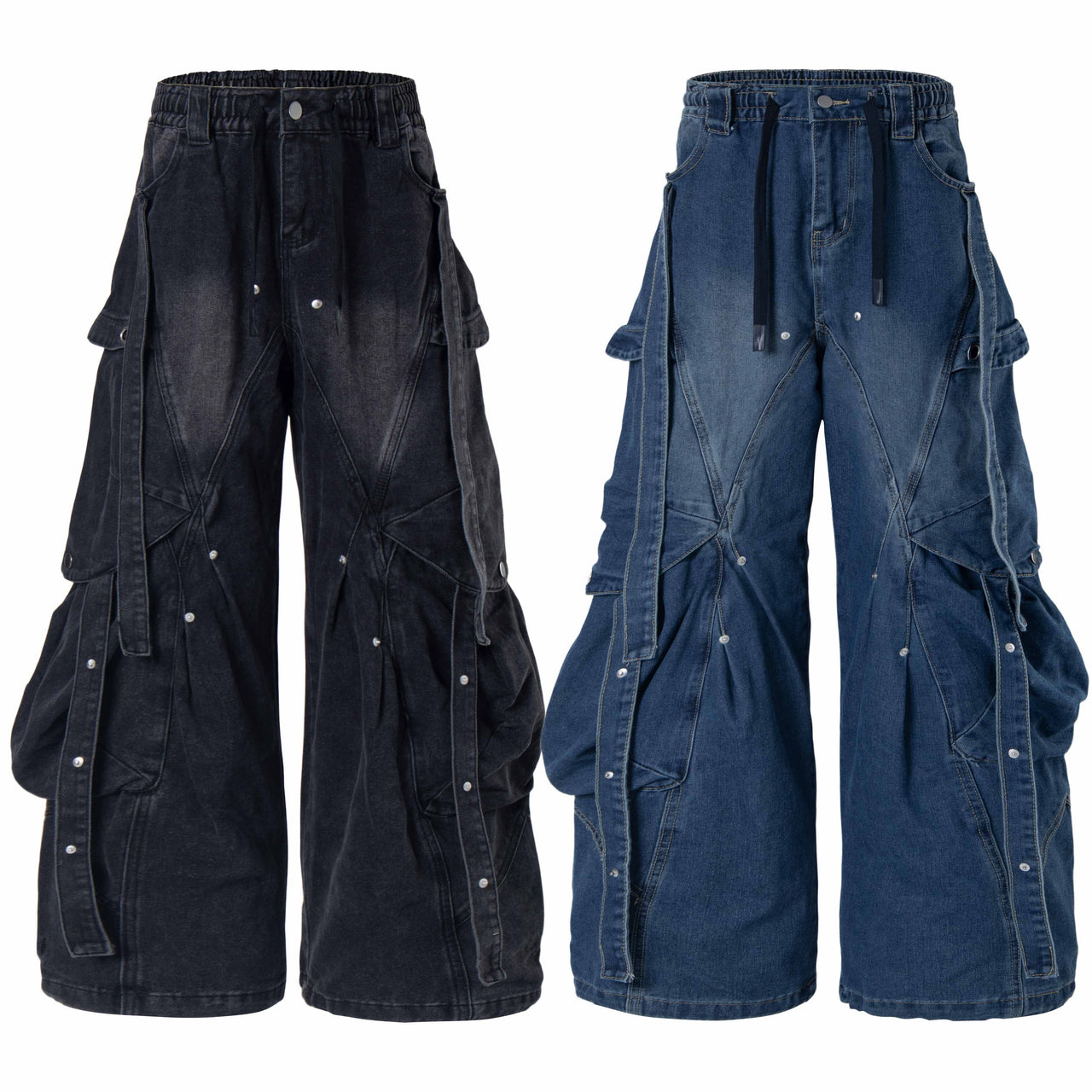 Omirad Multi-Pocket Baggy Denim Jeans