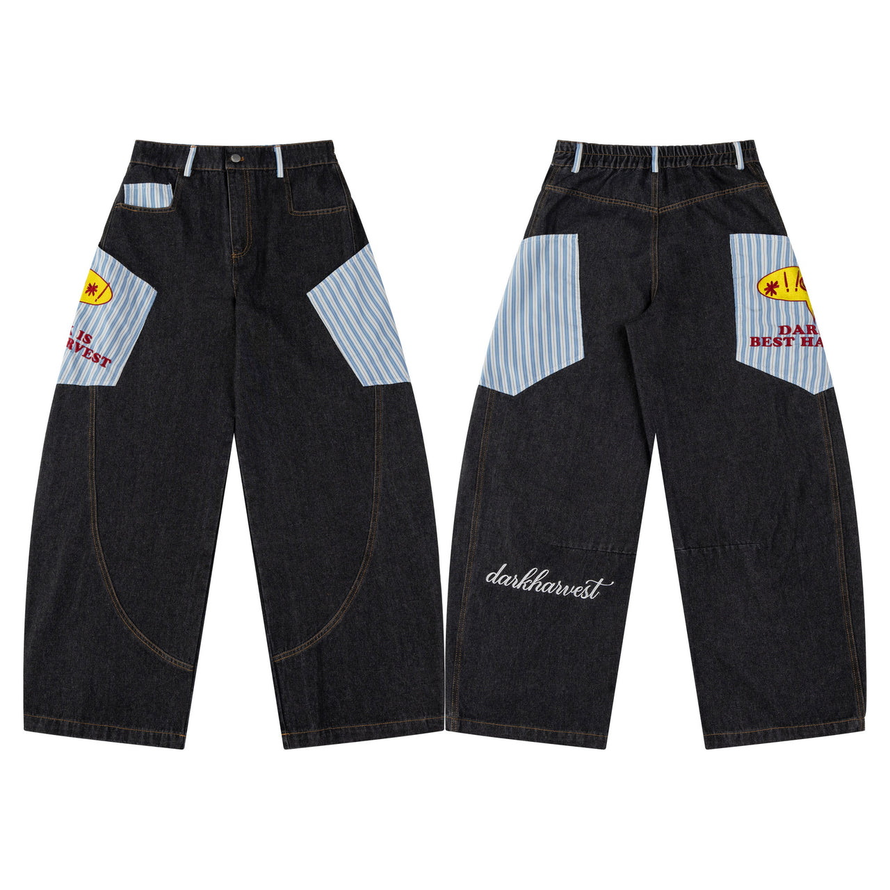 American High Street Patchwork Embroidered Jeans