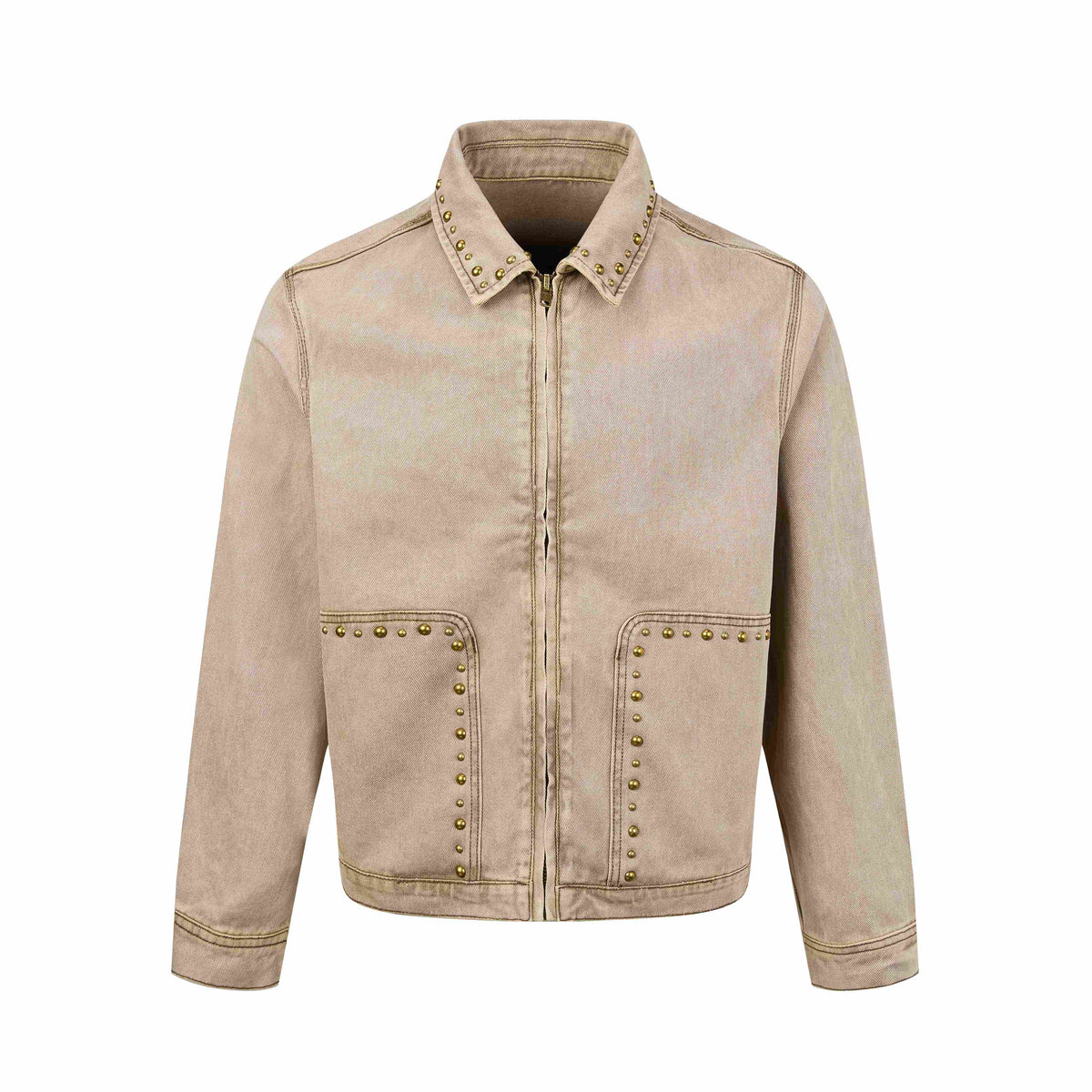 Omirad Studded Washed Zip Work Jacket