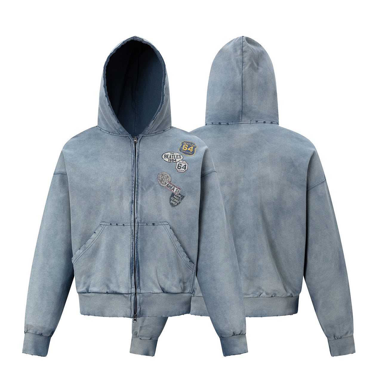 Streetwear Digital Print Zip-Up Hoodie