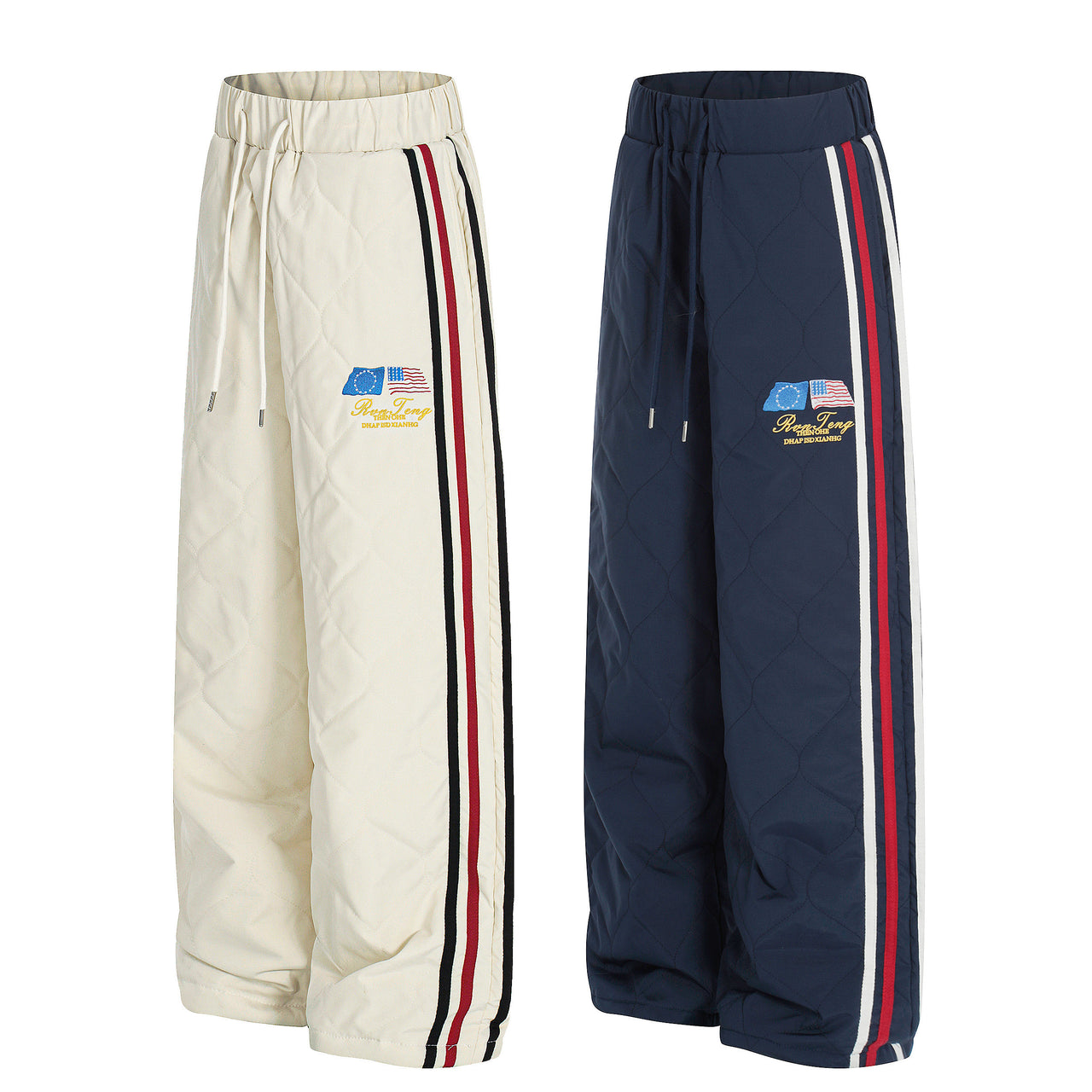 Omirad Quilted Track Wide-Leg Pants