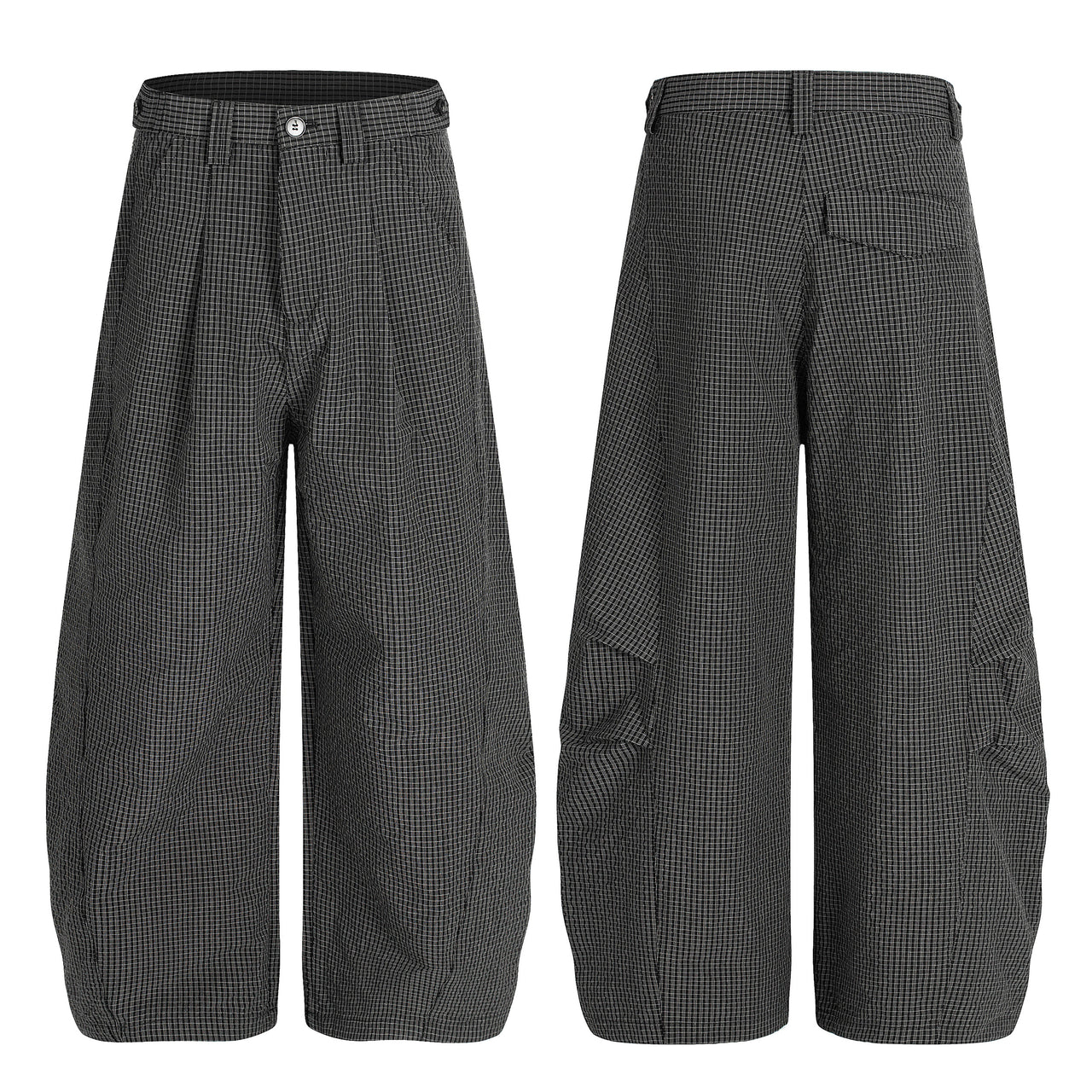 Omirad Checked Curved-Leg Pants