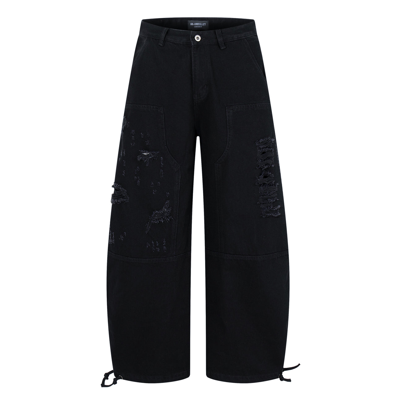 American High Street Distressed Wide-Leg Jeans