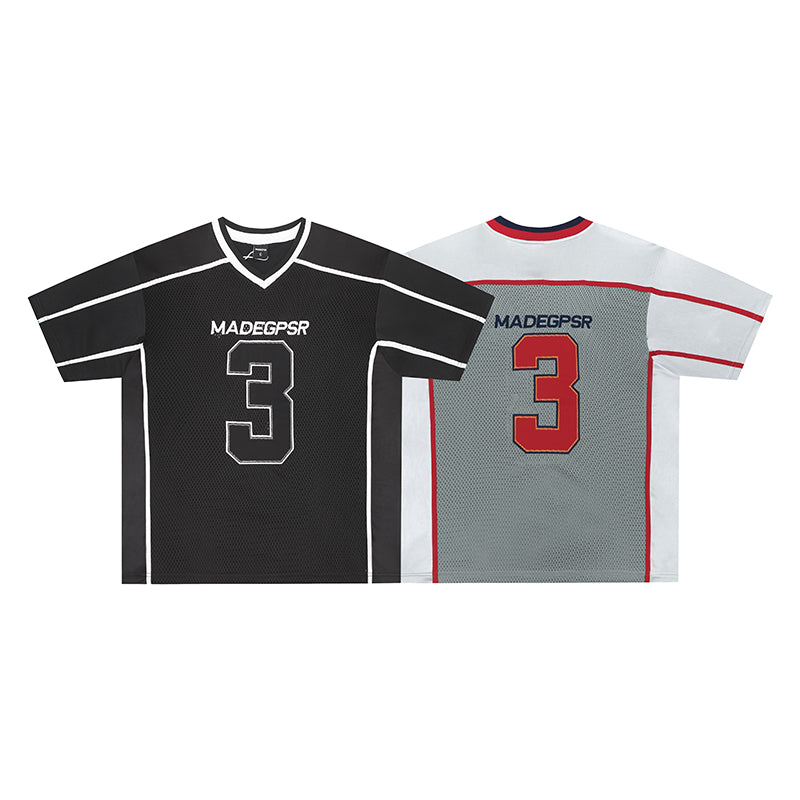 American Streetwear Letter Embroidery Athletic Tee