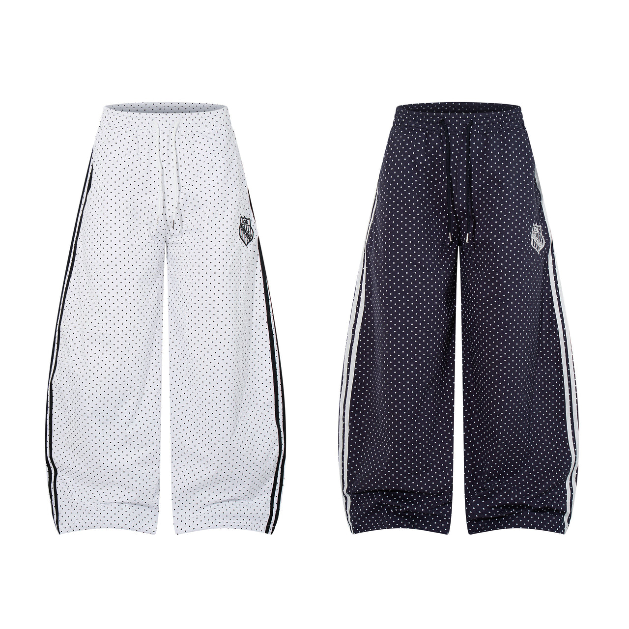 Omirad “Polka Mesh Wide-Leg Pants”