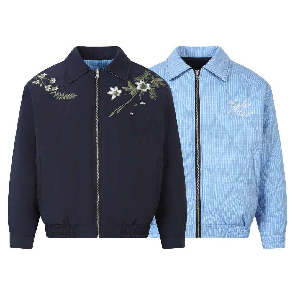 Streetwear Reversible Floral Embroidered Padded Jacket