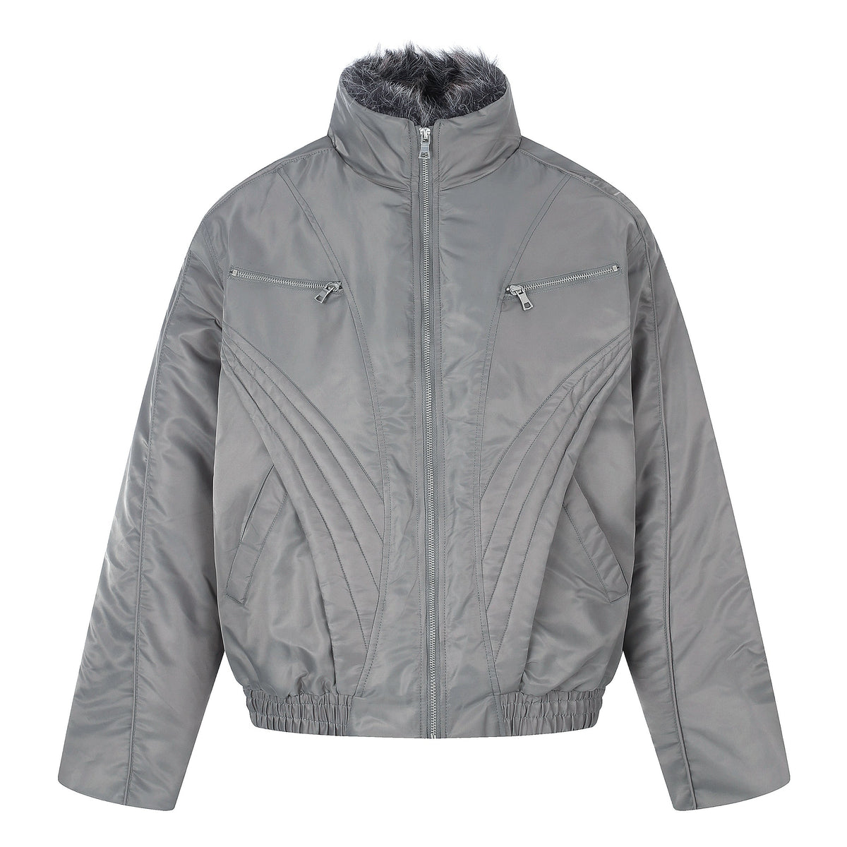 Omirad Faux Fur Collar Panelled Bomber Jacket