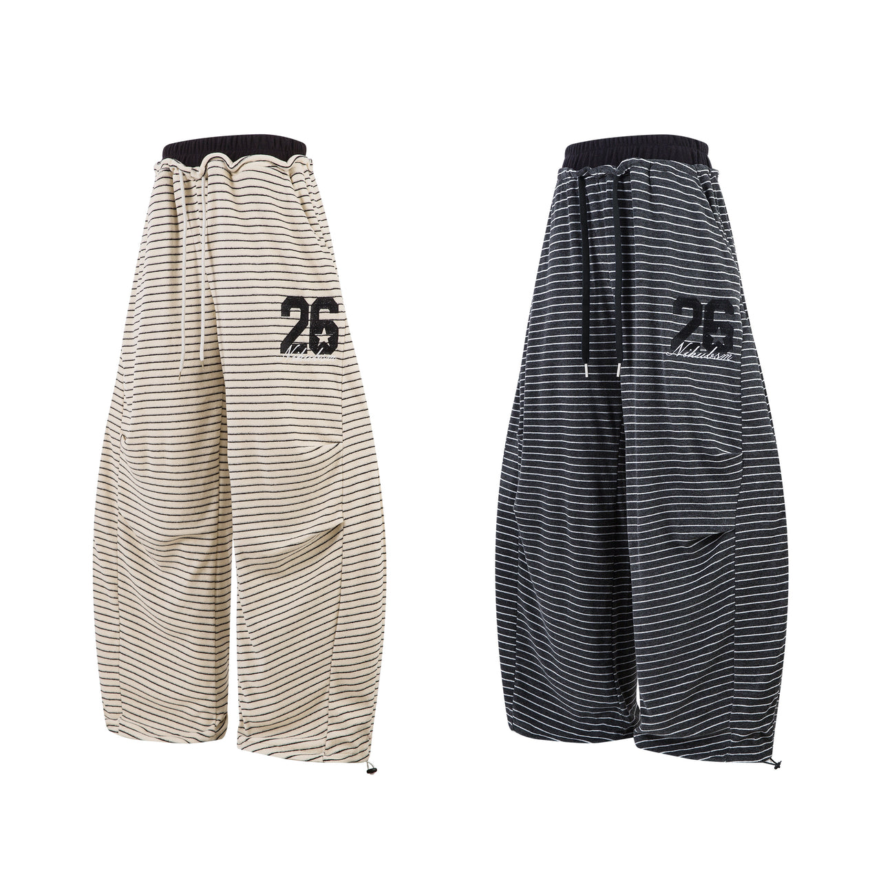Vintage Striped Patchwork Layered Sweatpants