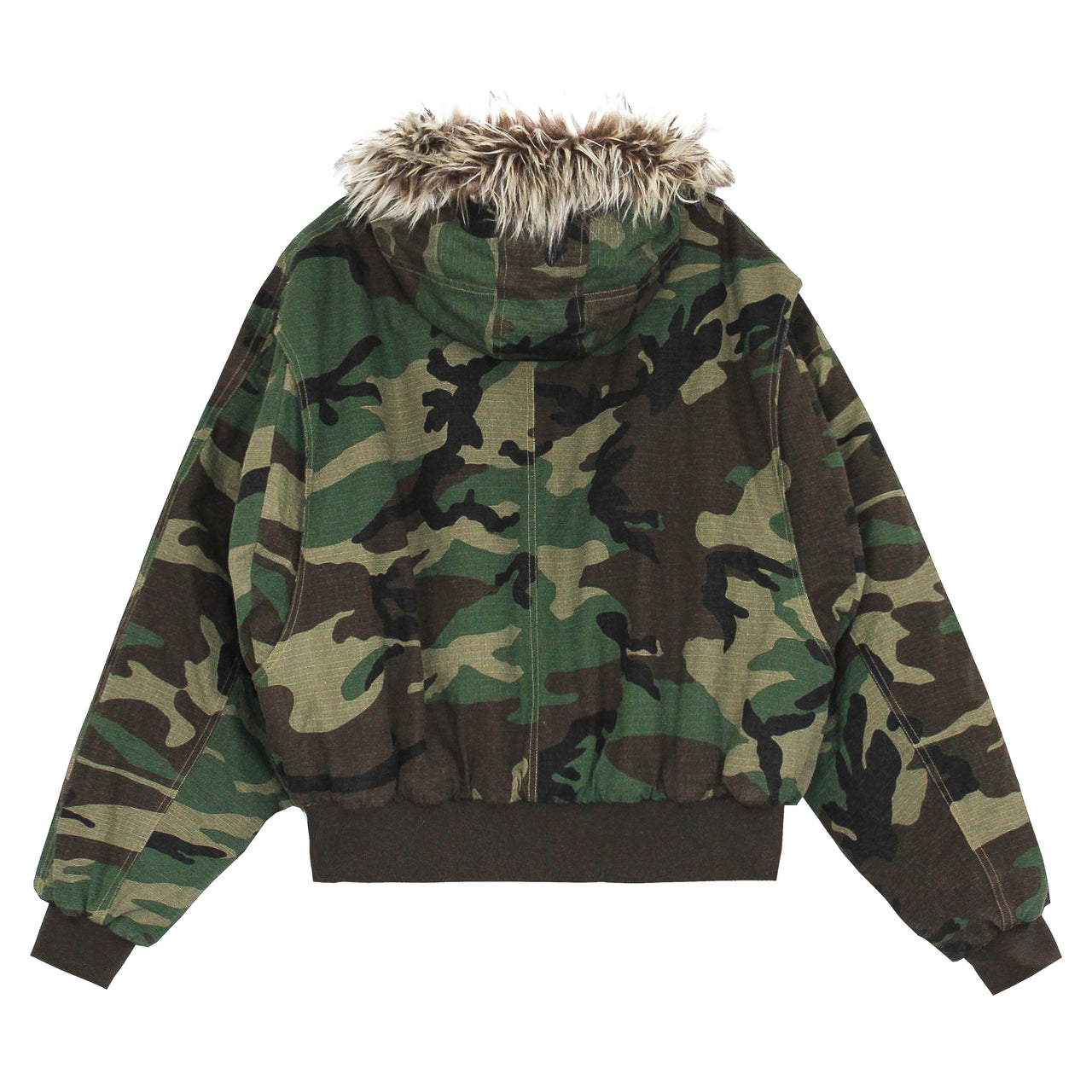 Omirad Camo Fur-Hood Bomber Jacket