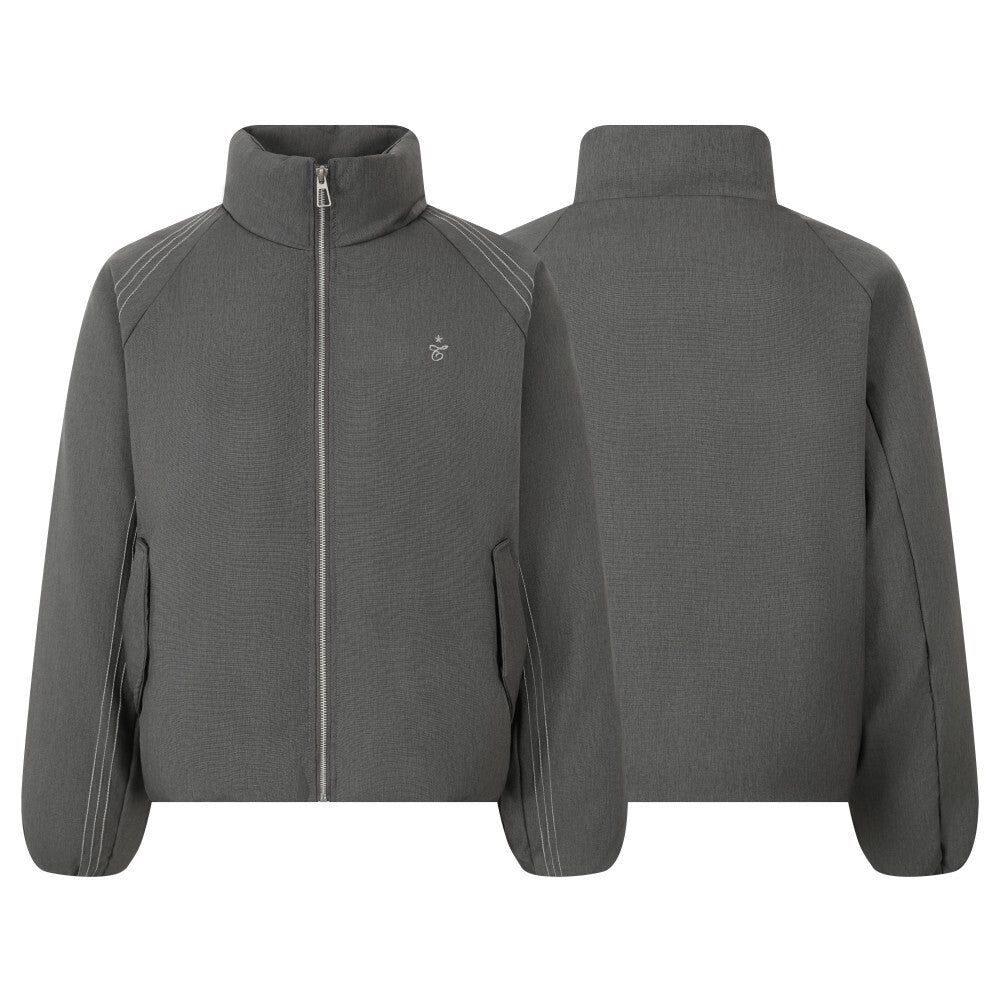 Vintage Stand-Collar Blended Padded Jacket