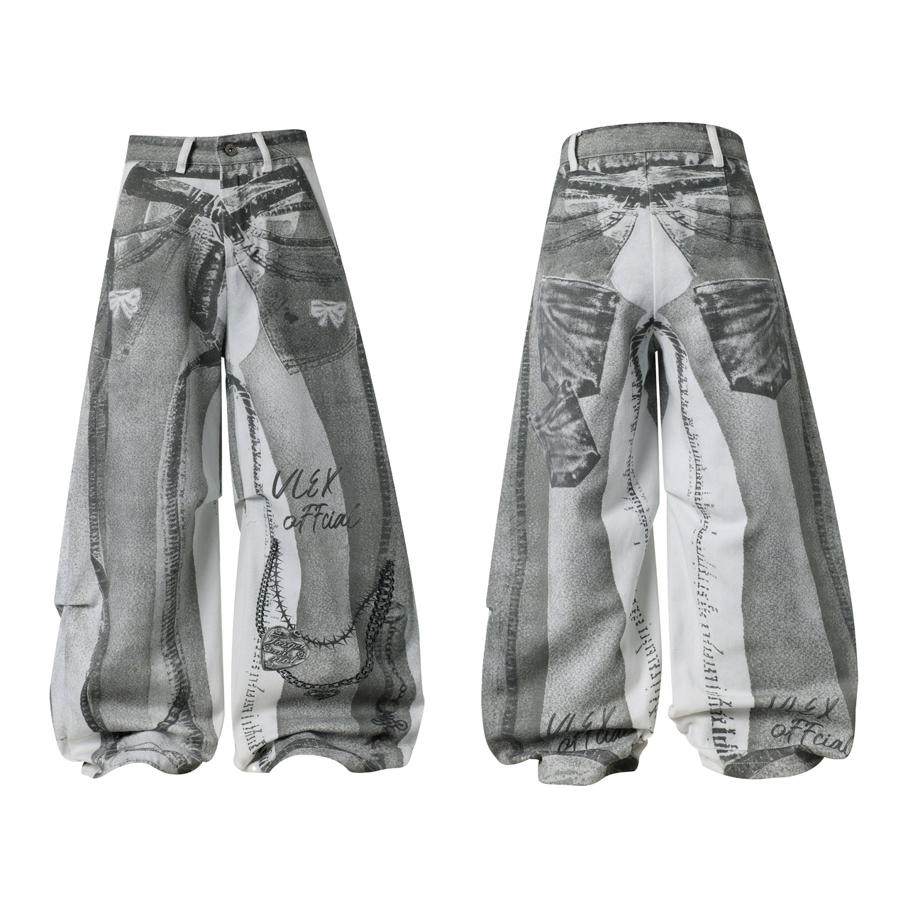 Omirad Graphic Panel Wide-Leg Pants