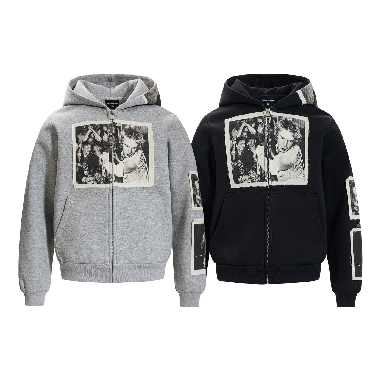 American Street Style Graphic Zip-Up Hoodie