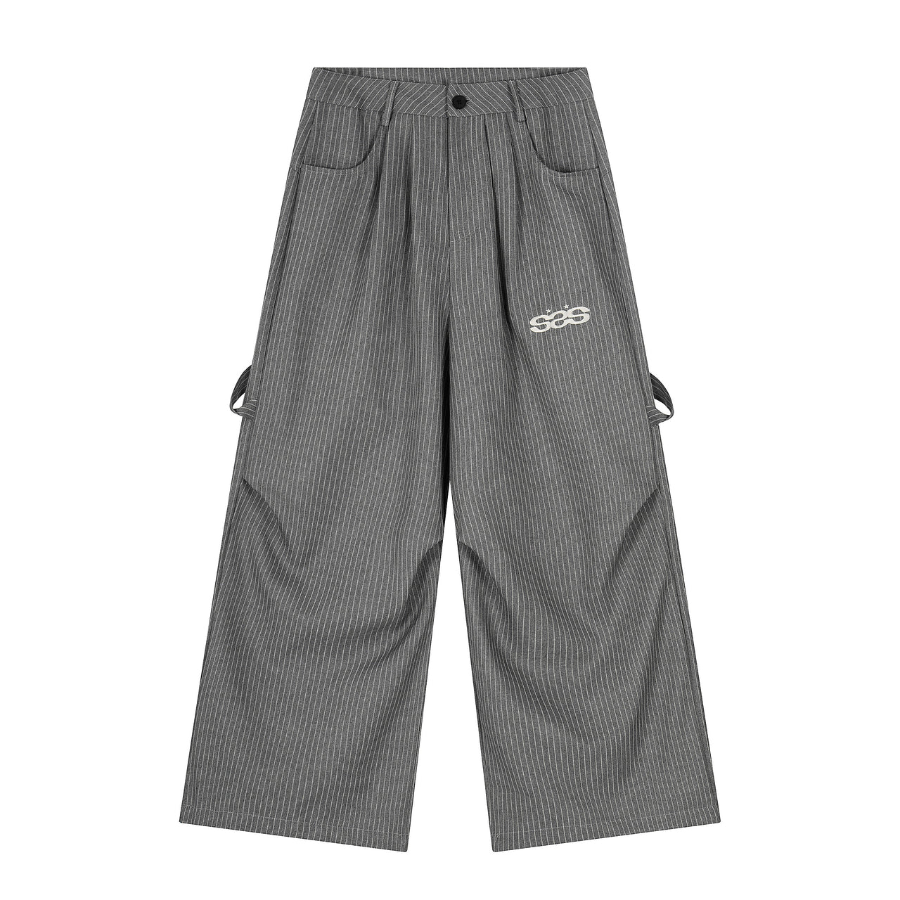 Streetwear Striped Pleated Casual Pants