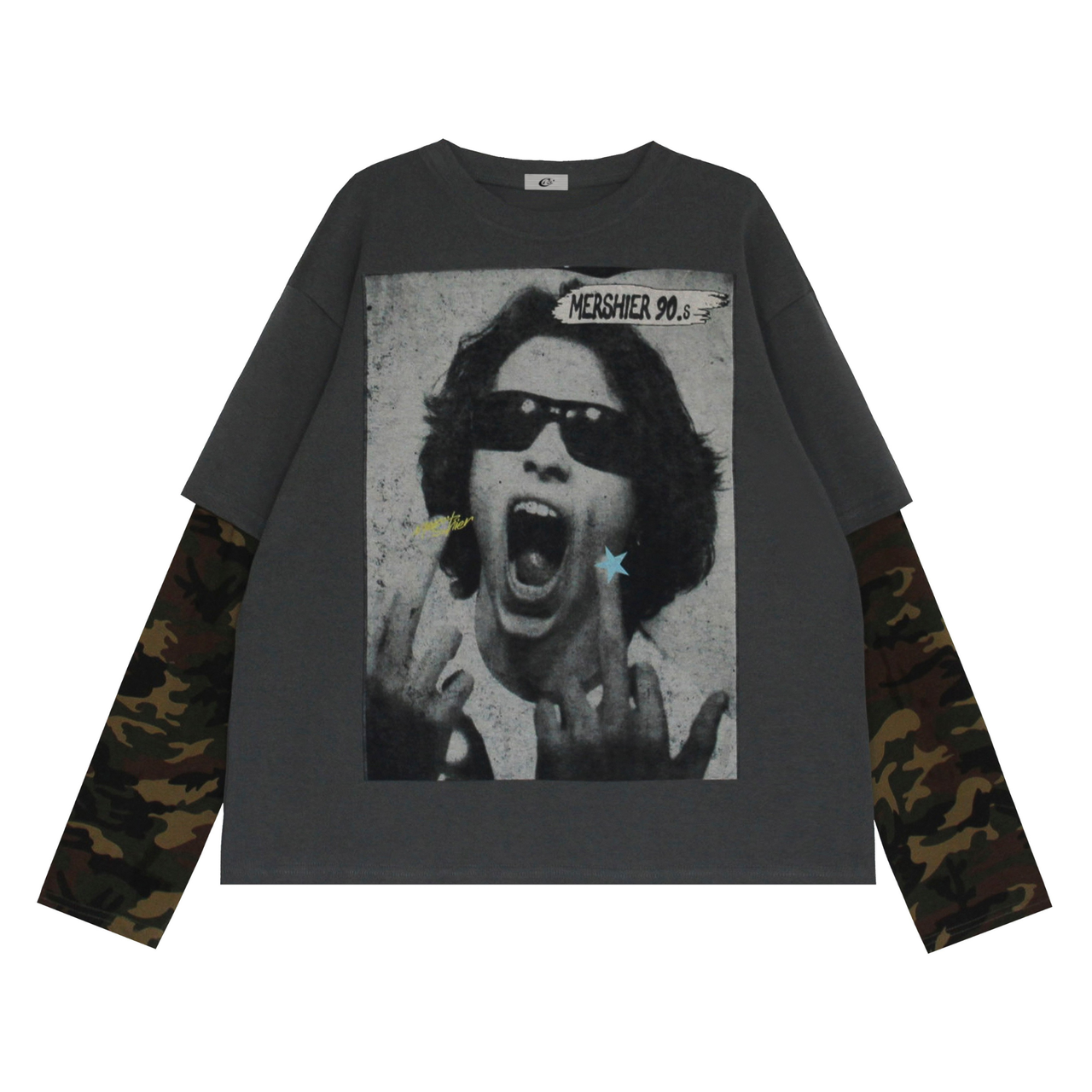 Omirad Graphic Layered Sleeve Tee