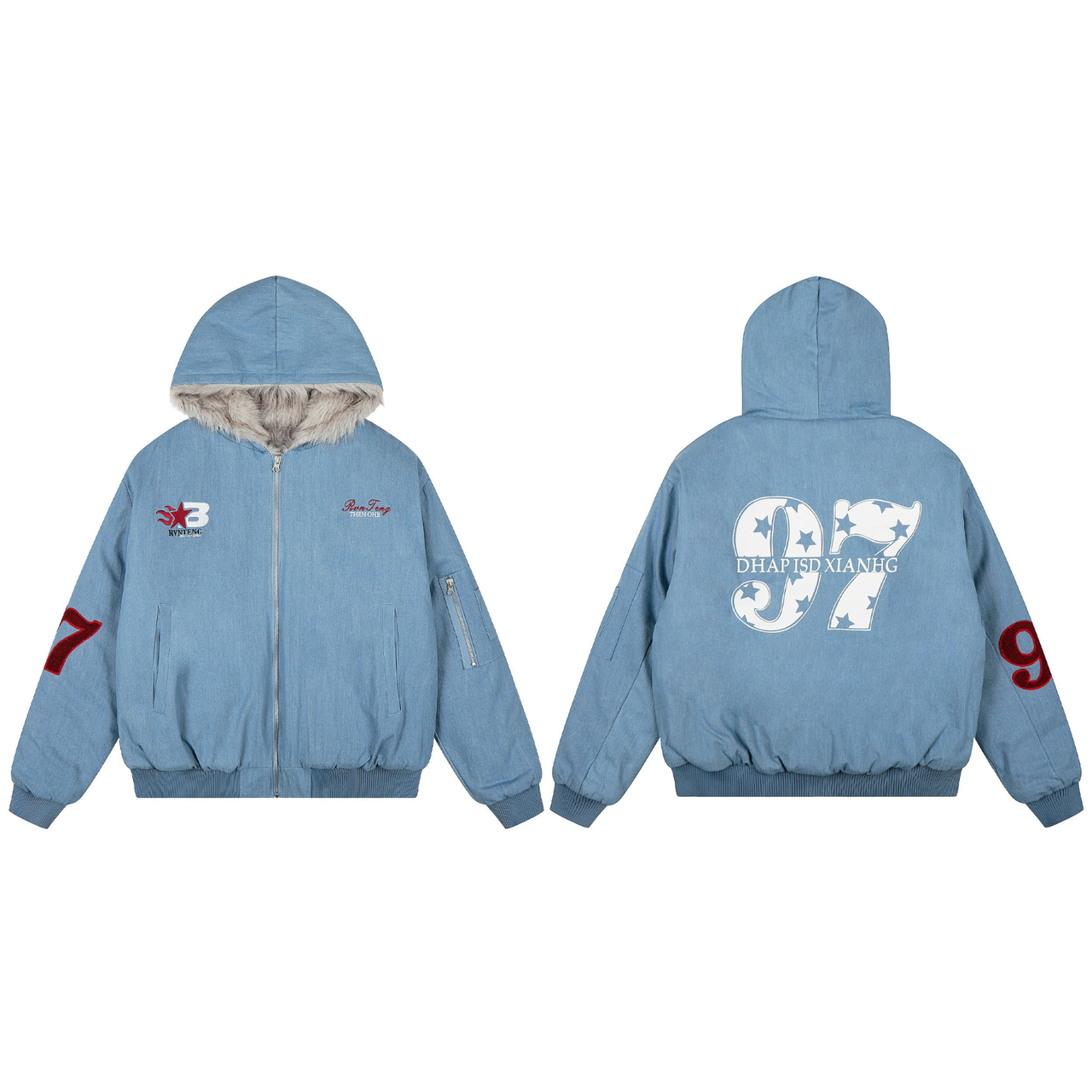 Omirad “97 Denim Varsity Hooded Jacket”