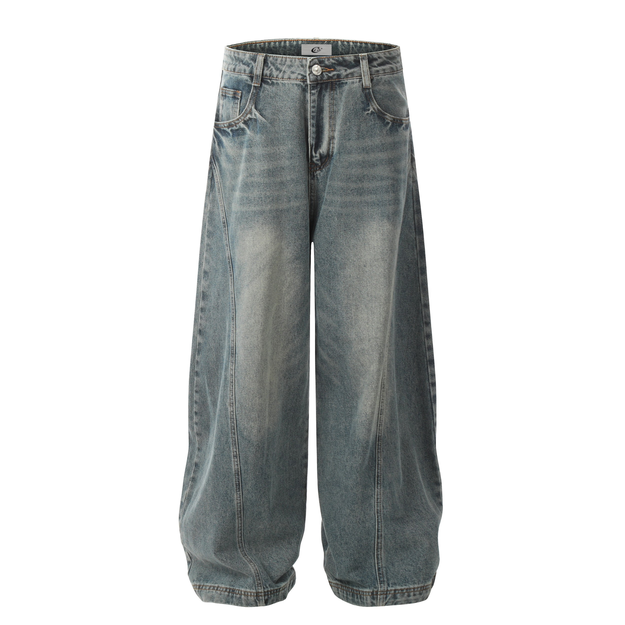 Omirad Curved-Panel Balloon Denim Pants