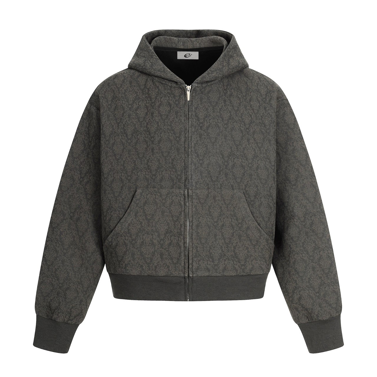 Omirad Patterned Zip-Up Hoodie