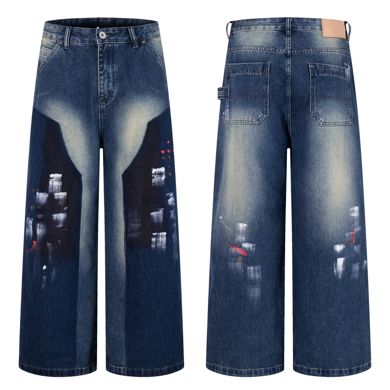 Omirad Brushstroke Fade Wide-Leg Jeans