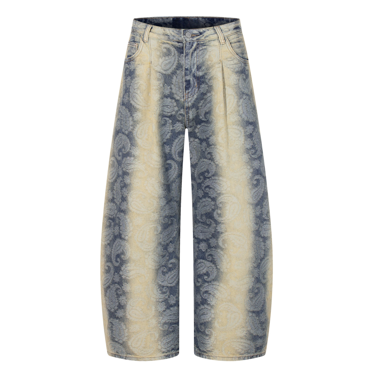 Omirad Paisley Spray-Fade Wide-Leg Jeans