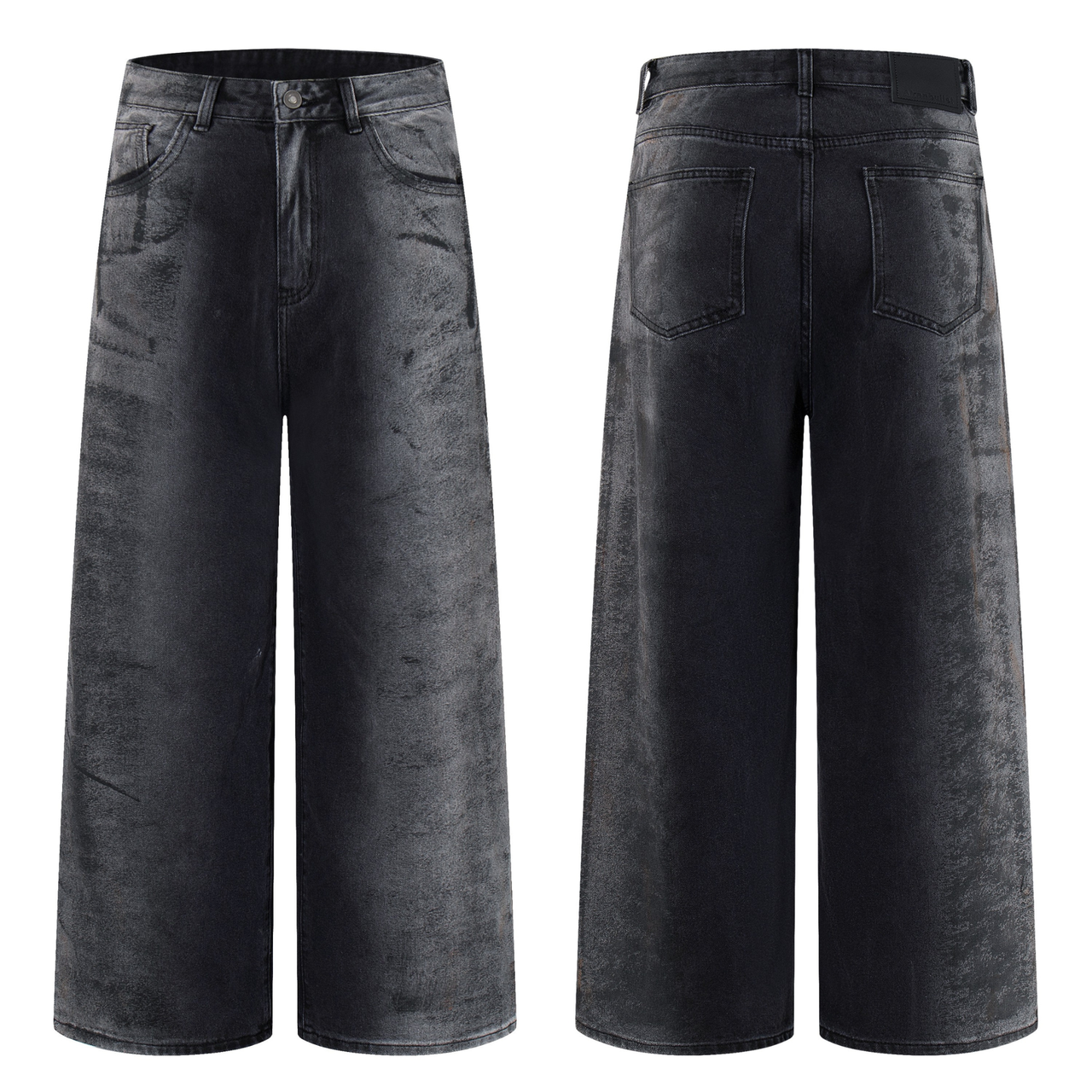 Omirad Smoke-Texture Wide-Leg Jeans