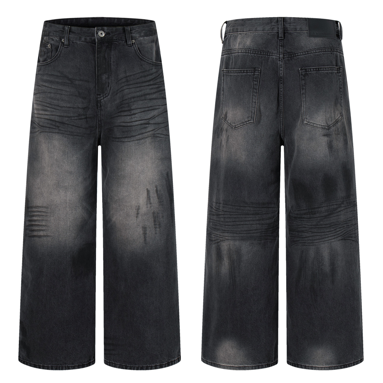 Omirad Distressed Fade Wide-Leg Jeans