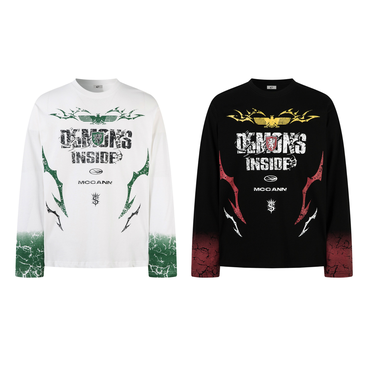 Omirad “Demons Inside” Gradient Graphic Long Sleeve Tee