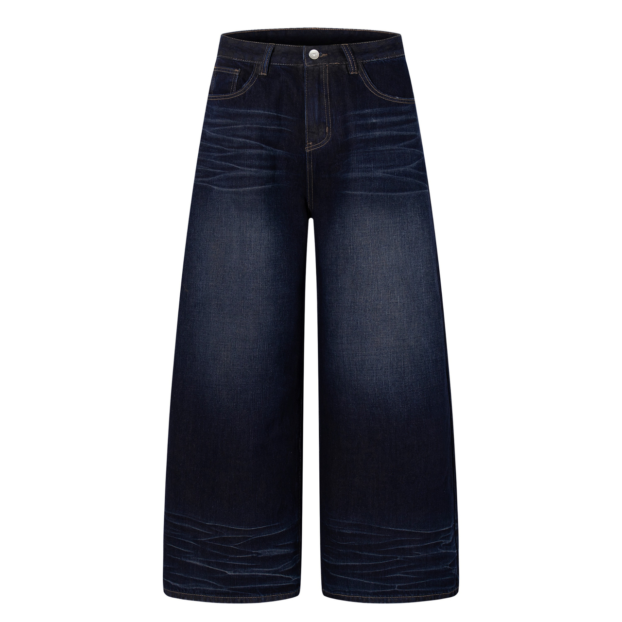 Omirad Leather-Patch Wide-Leg Denim