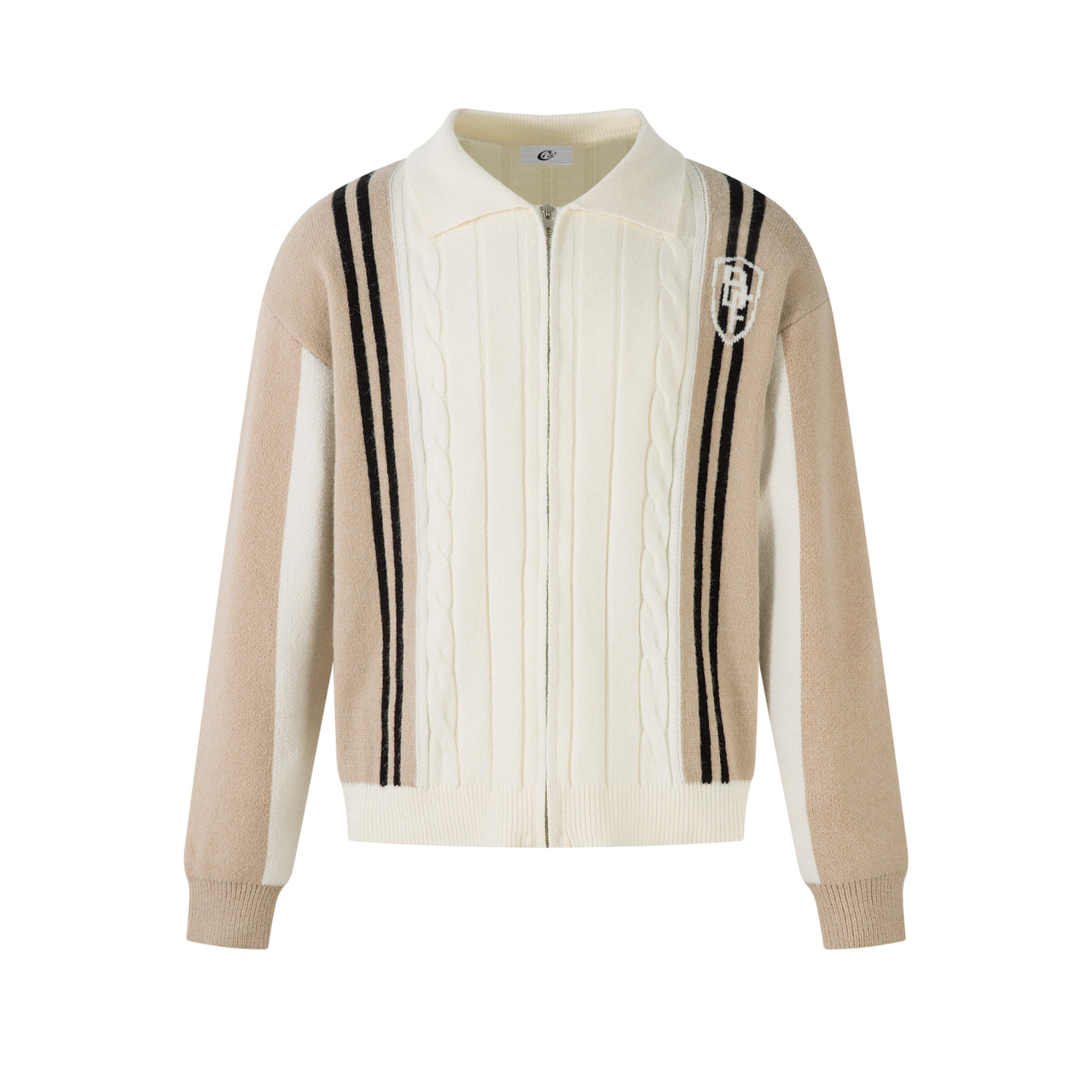 Omirad Retro Stripe Knit Zip Jacket