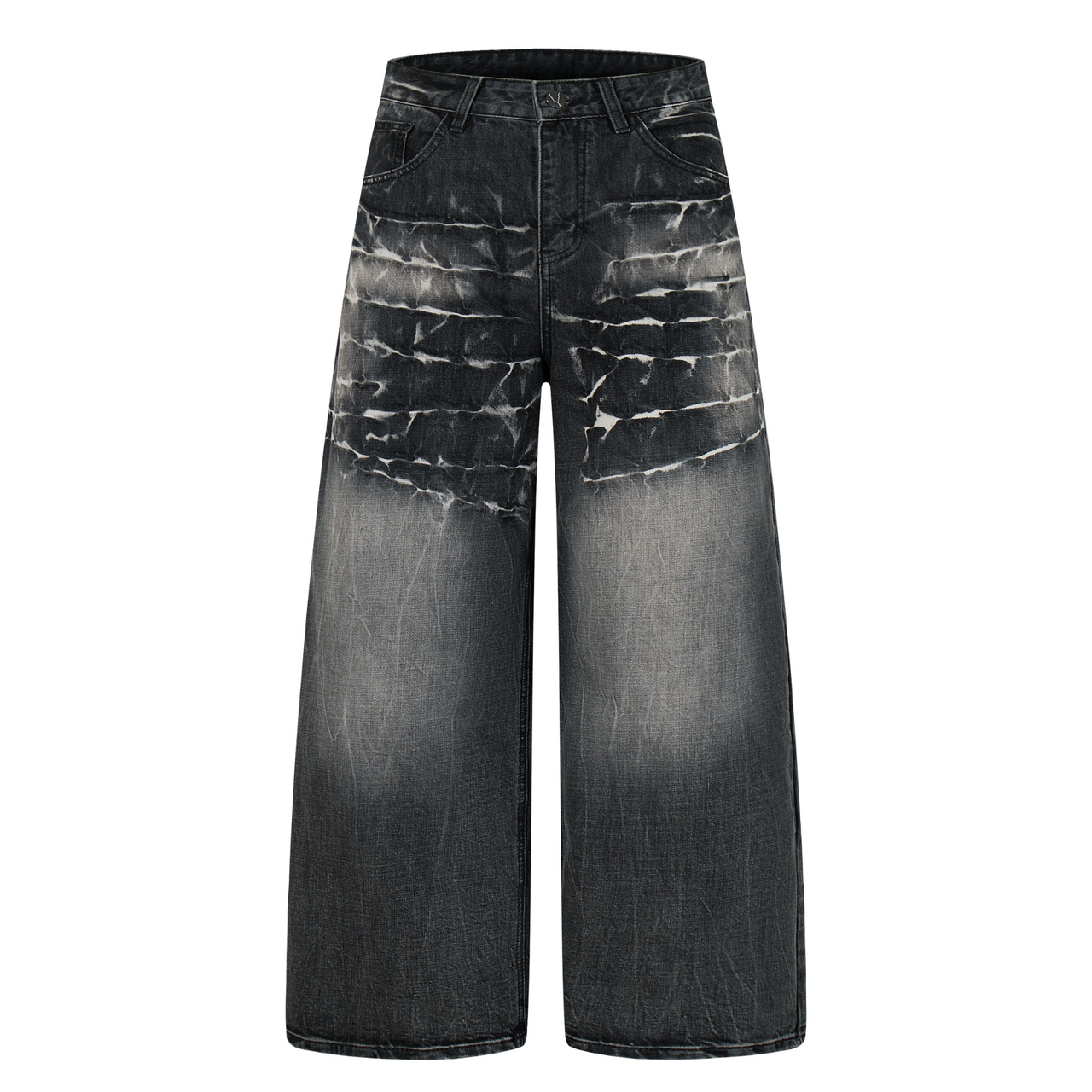 Omirad Cracked-Wash Wide-Leg Denim