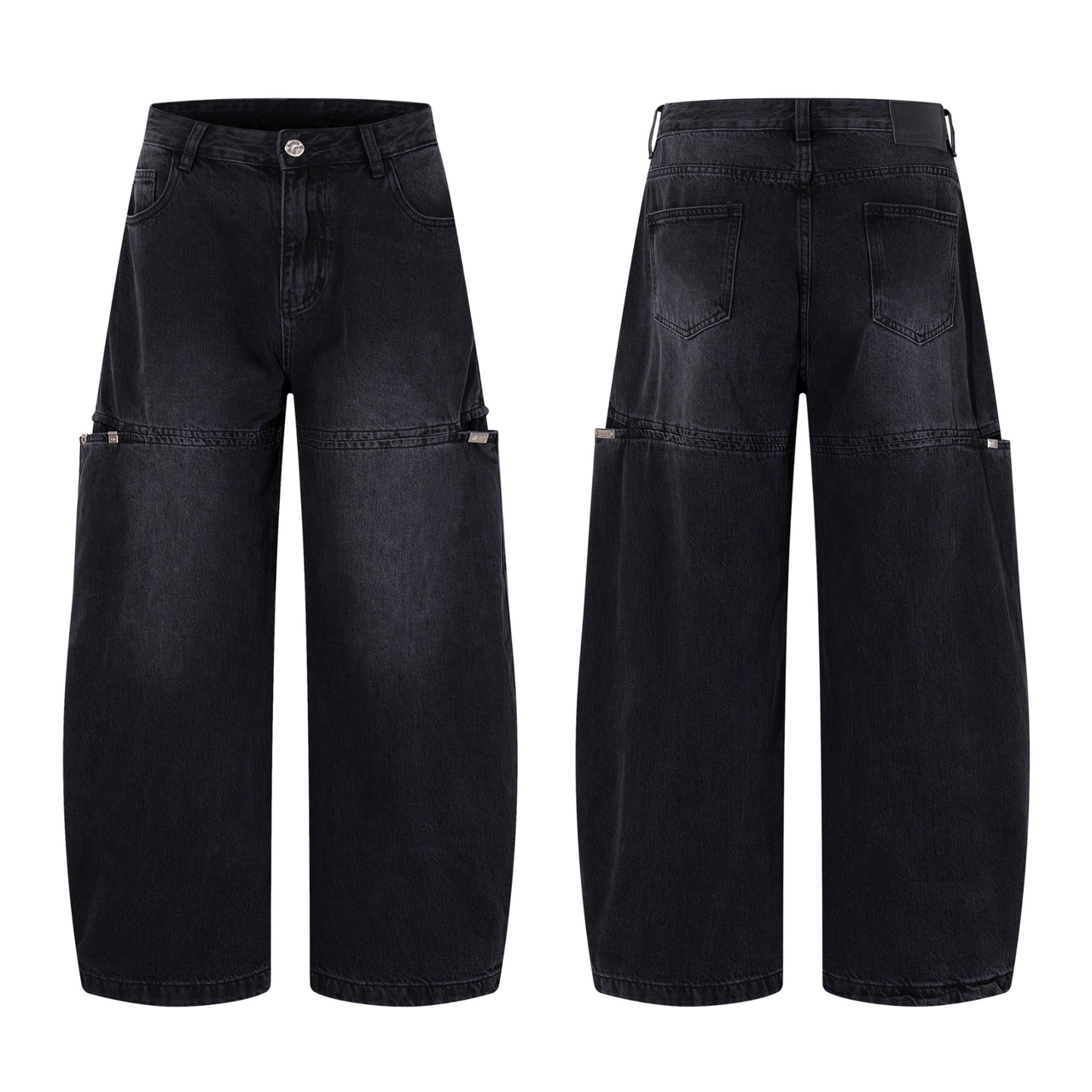 Omirad Split-Panel Utility Wide-Leg Jeans