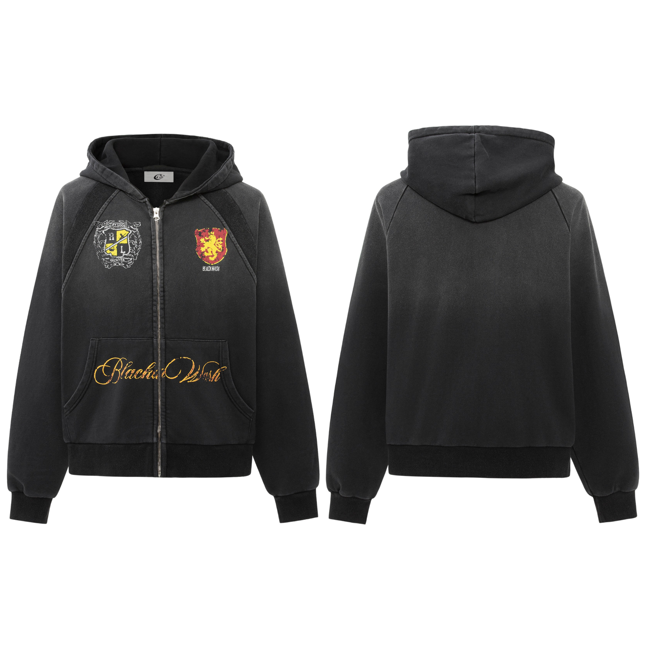 Omirad Crest Embroidered Zip Hoodie