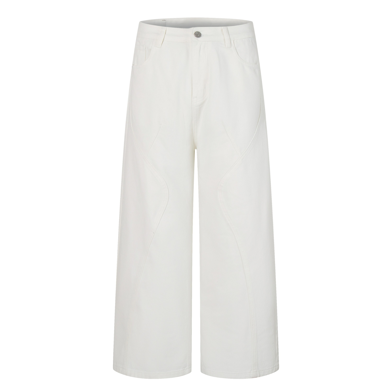 Omirad Clean-Edge White Wide-Leg Jeans