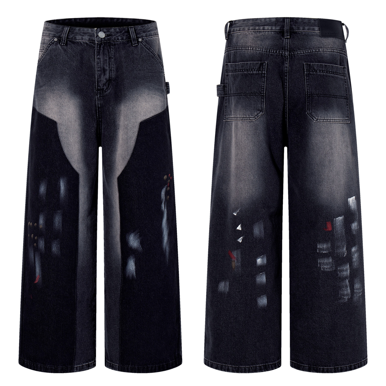 Omirad Brushstroke Fade Wide-Leg Jeans