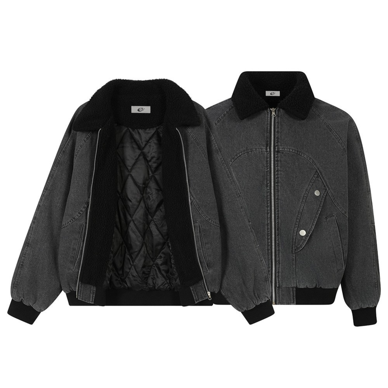 Omirad Quilted Denim Sherpa Jacket
