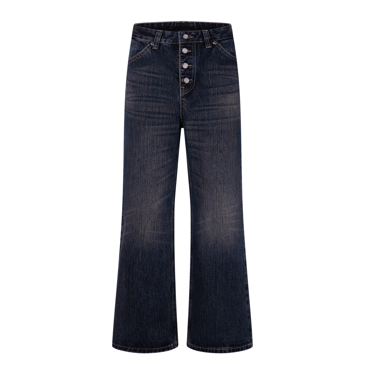 Omirad Vintage Button-Fly Wide-Leg Jeans