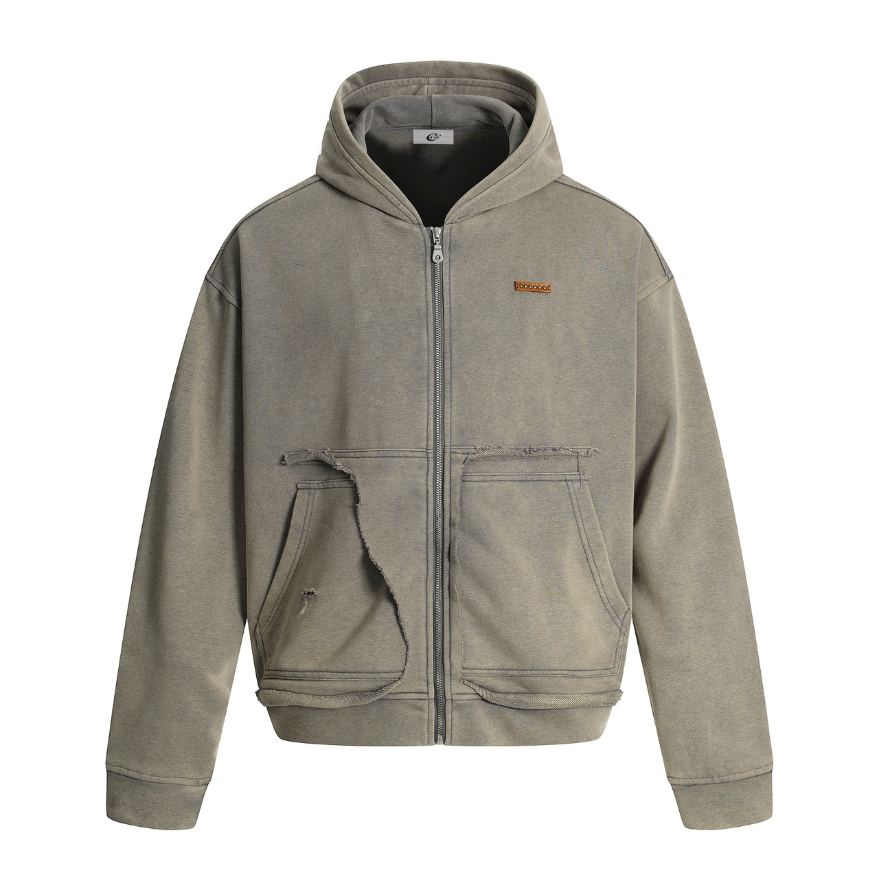 Omirad Distressed Zip-Up Hoodie