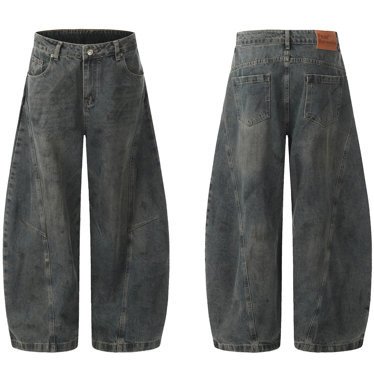 Omirad Curved-Panel Balloon Denim Pants
