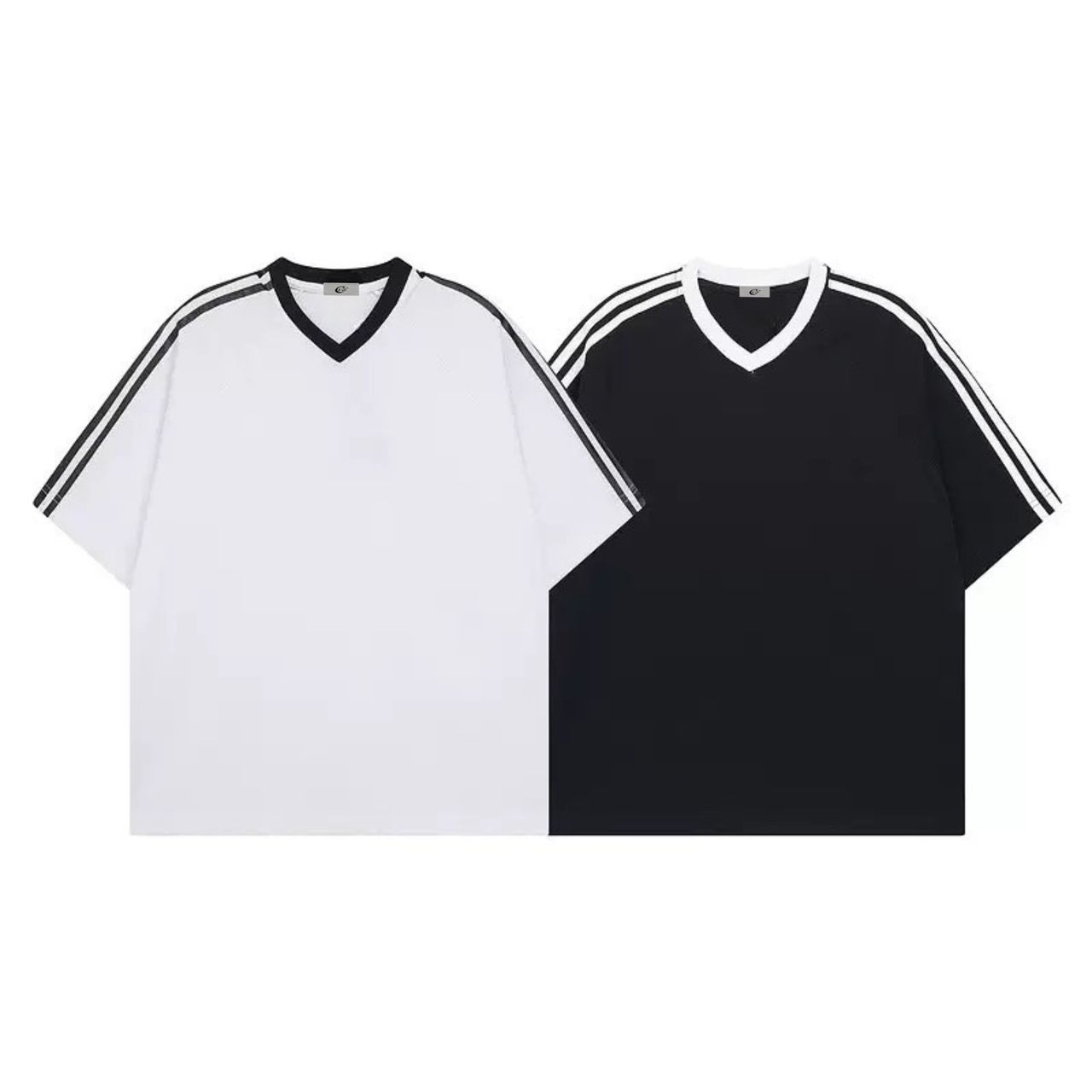 Omirad Classic Triple-Stripe V-Neck Tee