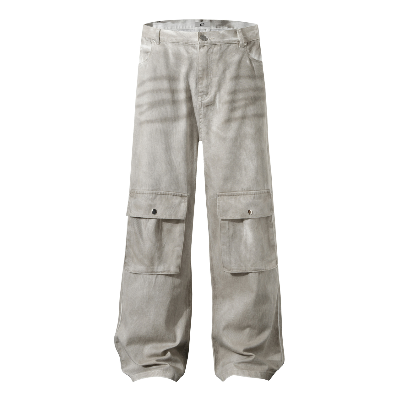 Omirad Washed Utility Cargo Wide-Leg Pants