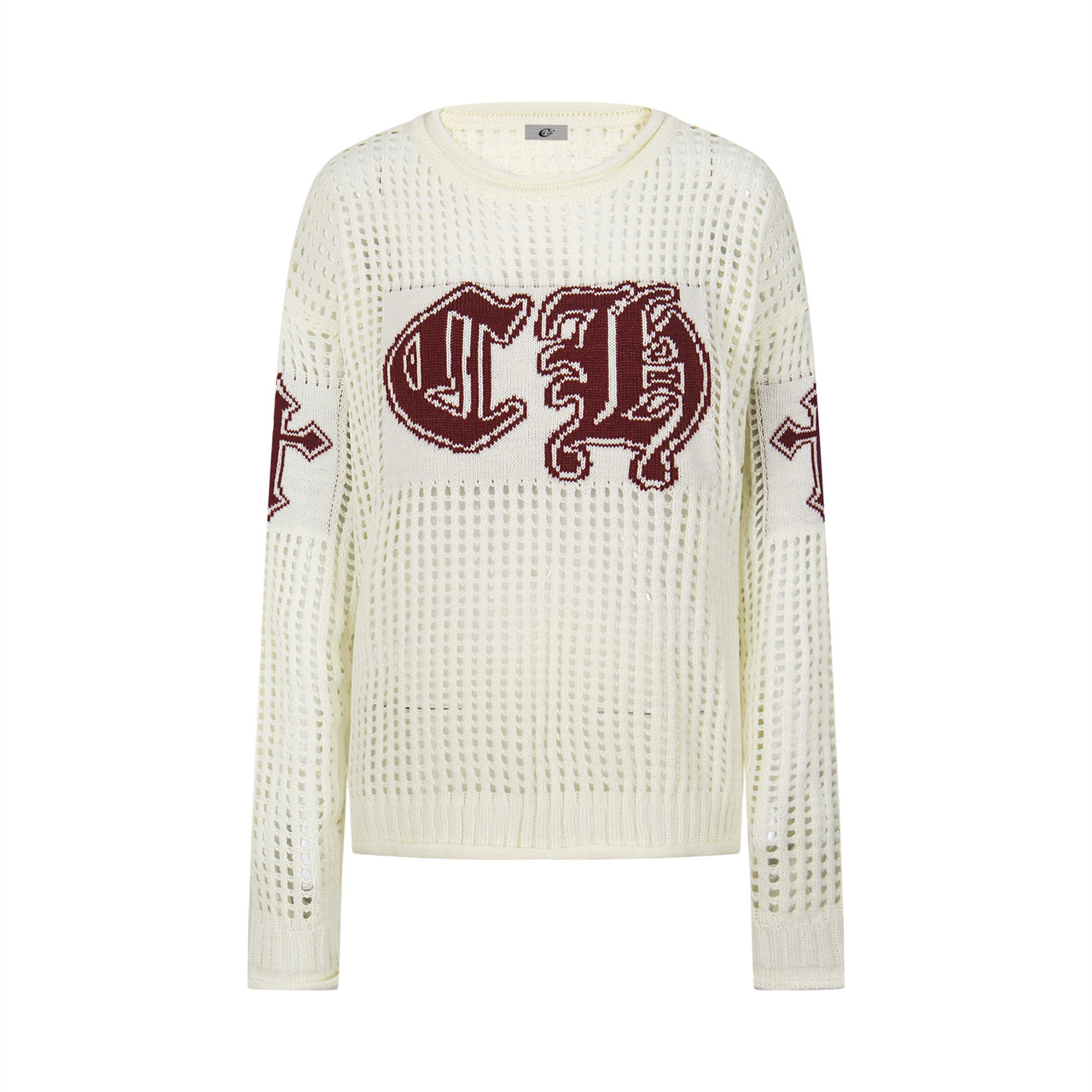 Omirad Hollow Knit Crewneck Sweater