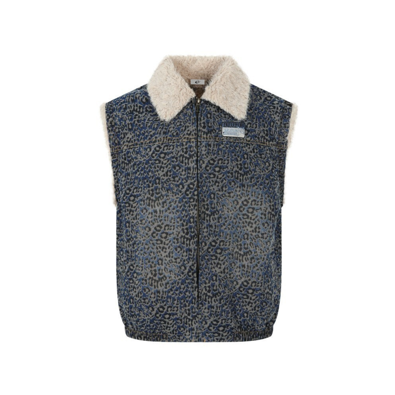 Omirad Leopard Sherpa Collar Vest