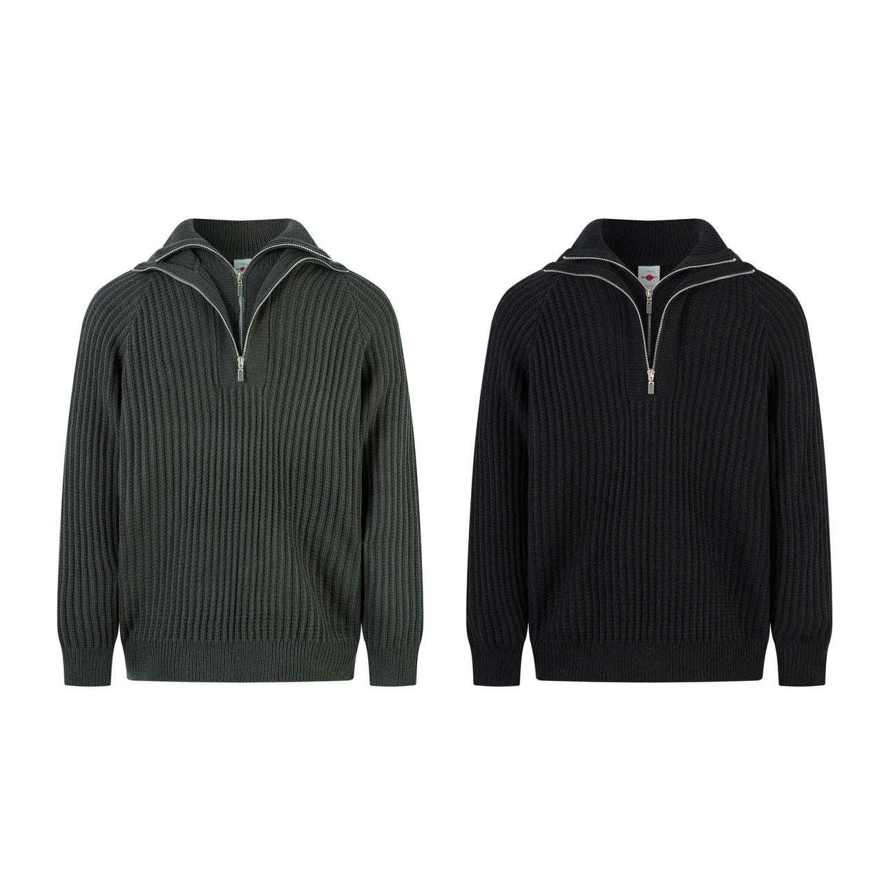 American High-Street Double-Collar Zip Sweater