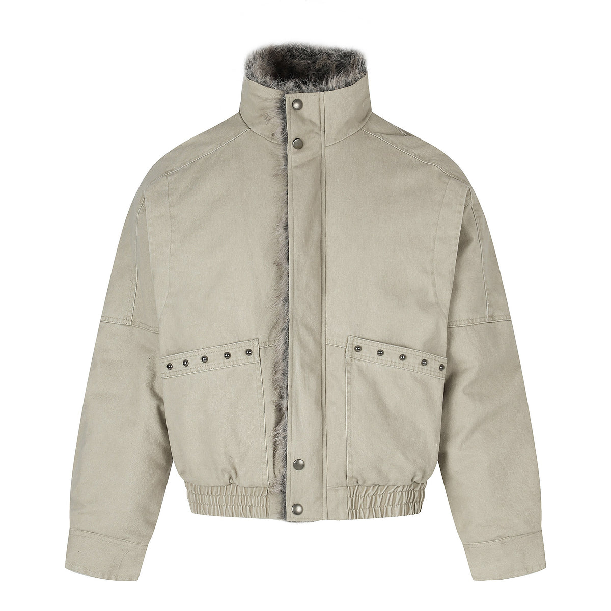 Omirad Faux Fur Trim Washed Utility Jacket