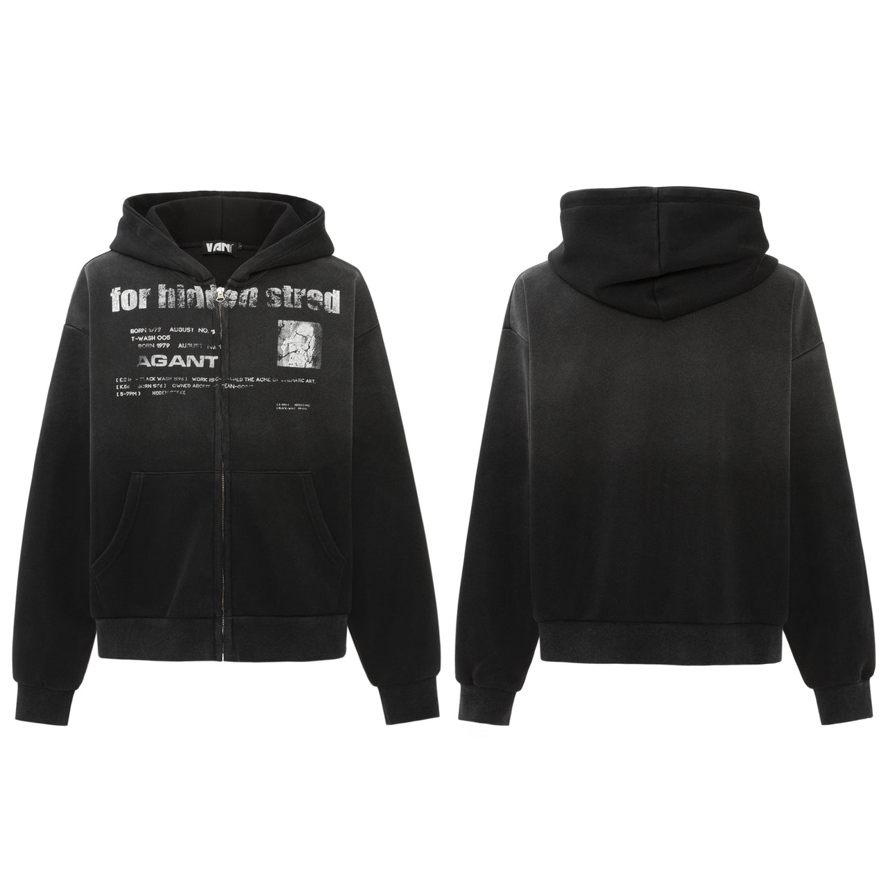 Vintage American Distressed Letter Print Hoodie