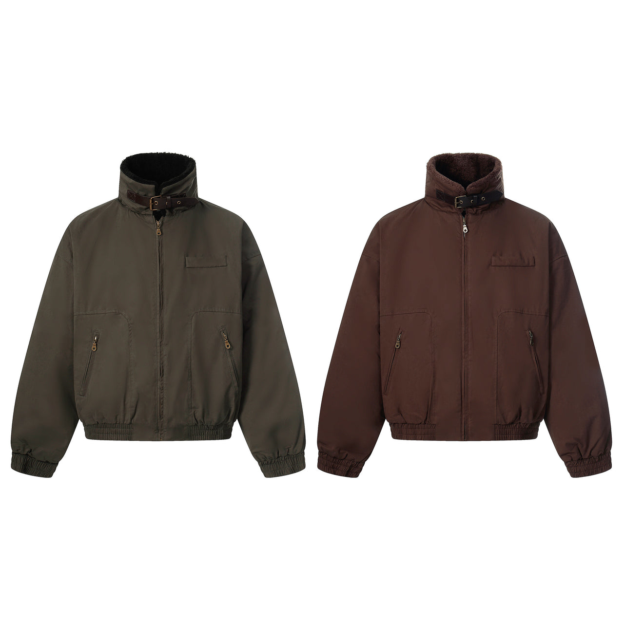 Vintage Shearling-Collar Padded Jacket