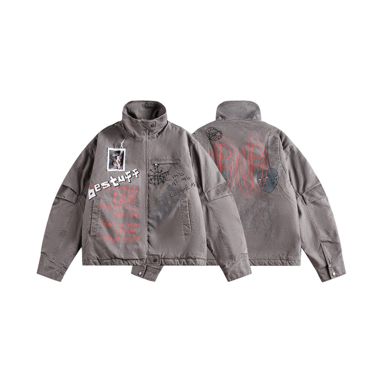 Omirad Graffiti Print Padded Jacket