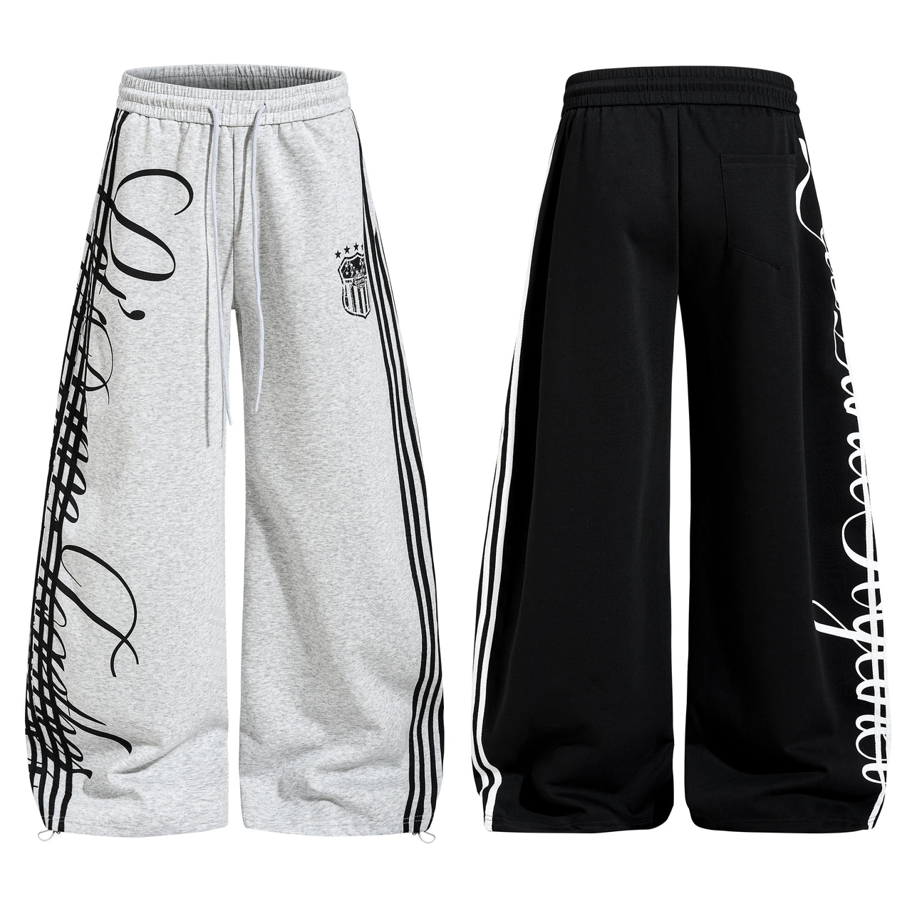 Omirad Script Stripe Wide-Leg Sweatpants