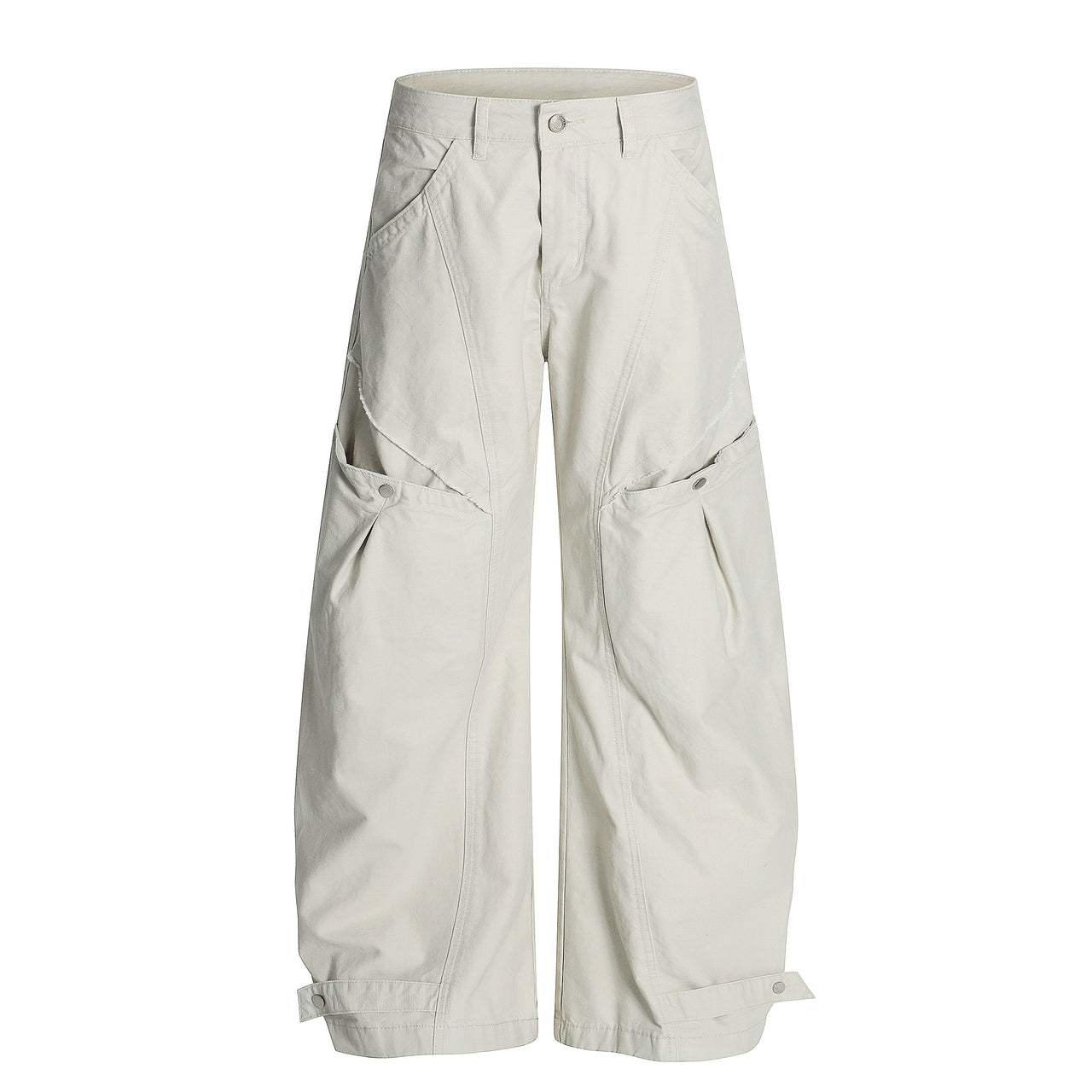 Curved Cut Cargo Pants