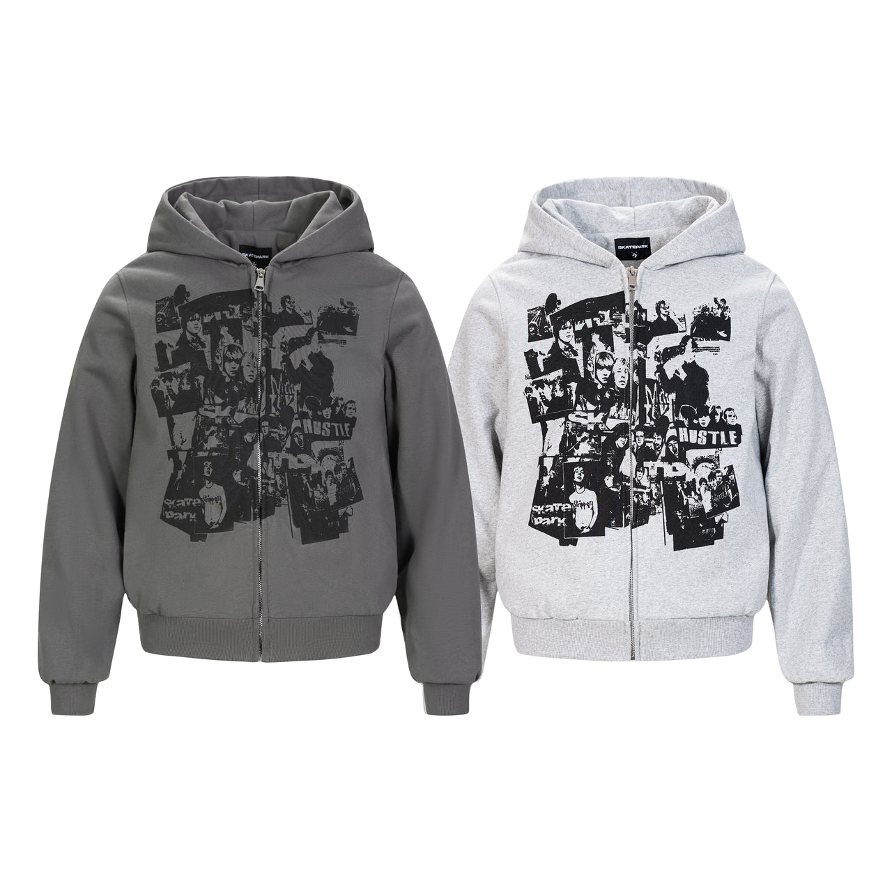 American Street Style Graphic Zip-Up Hoodie